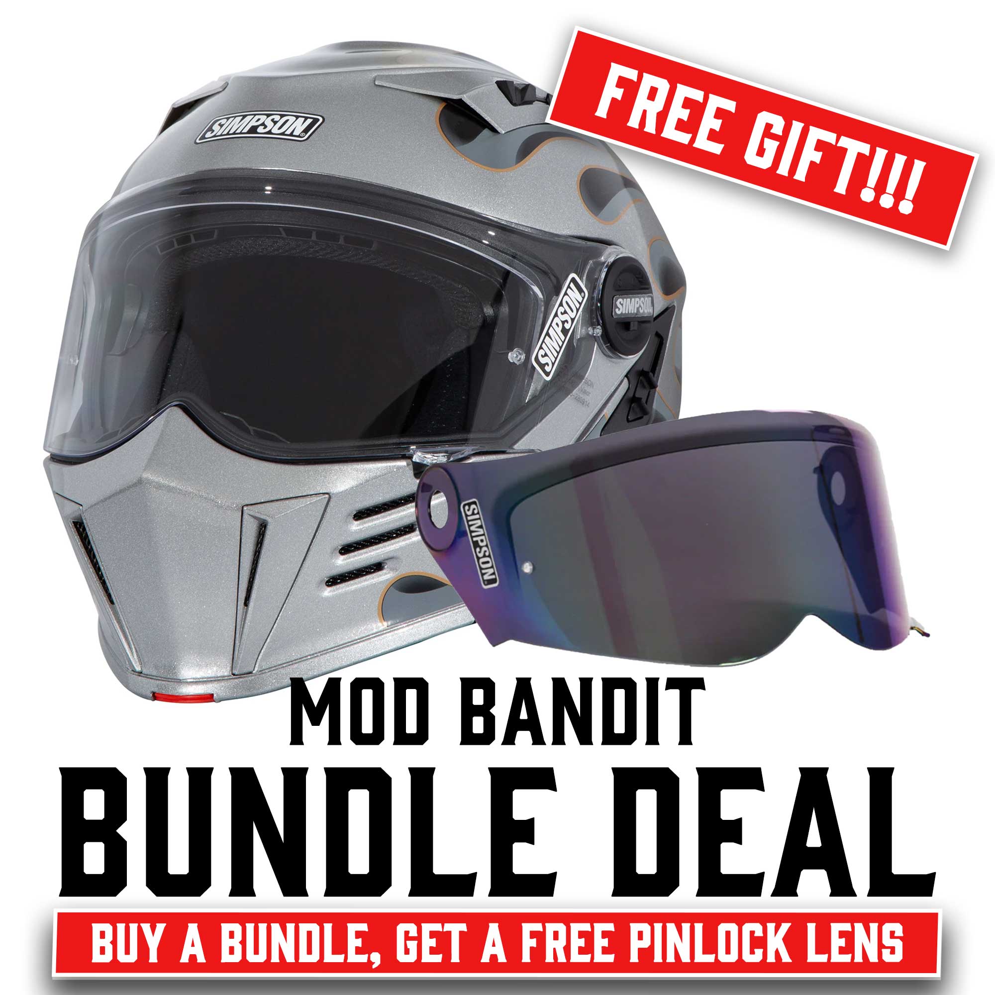 【希少レアモデル】SIMPSON STREET BANDIT フルフェイス Simpson Mod Bandit - Wildfire Silver – Gastown Supply Co.