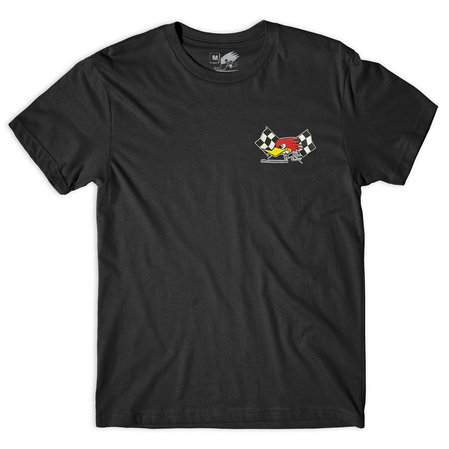 Mr. Horsepower Checkered Flag T-Shirt - Black