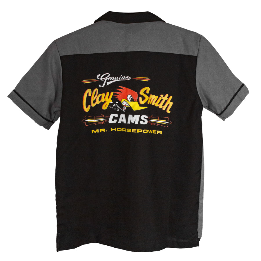Mr. Horsepower Genuine Clay Smith Cams Bowling Shirt - Charcoal/Black