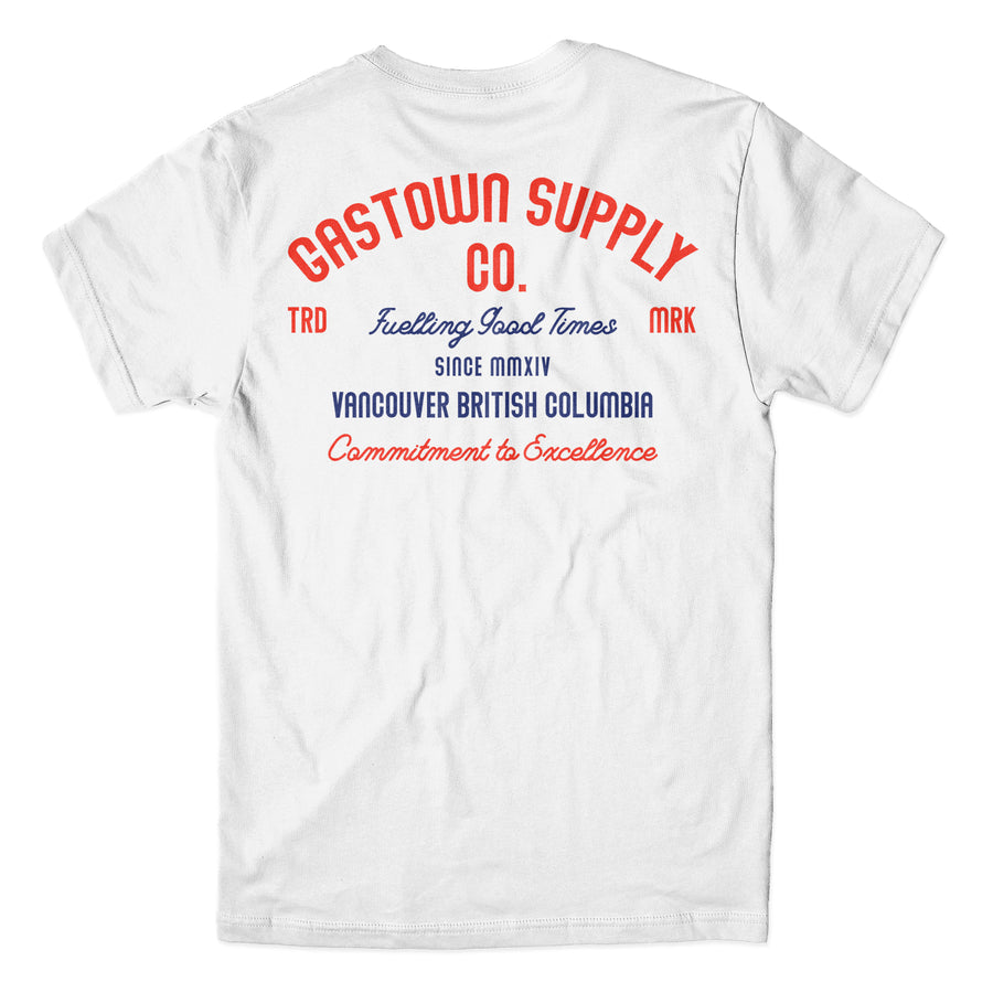 GSC Vintage Red/Blue Ink Tee - White