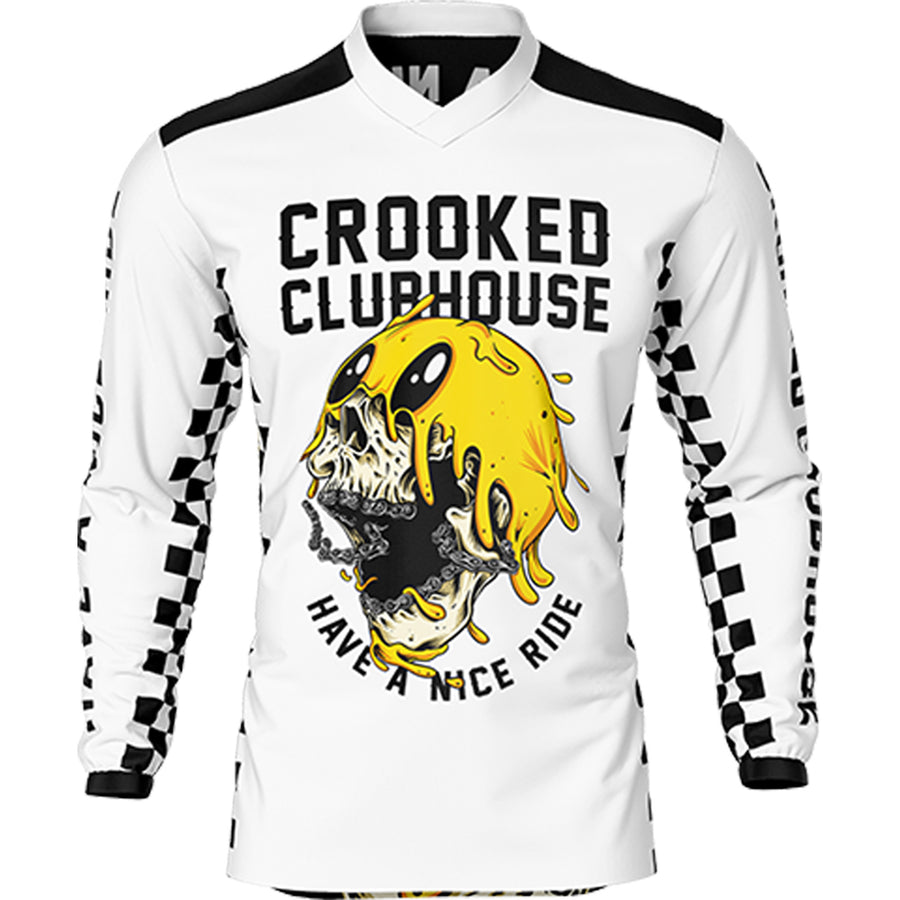 Crooked Clubhouse Have a Nice Ride MX Jersey - White
