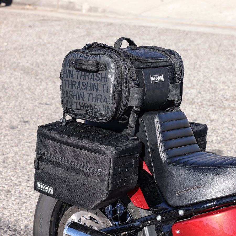Sacoches Moto THRASHIN 10 Litres – Nylon Balistique 1680D, Intérieur Haute Visibilité, Fixation Molle Universelle - 7