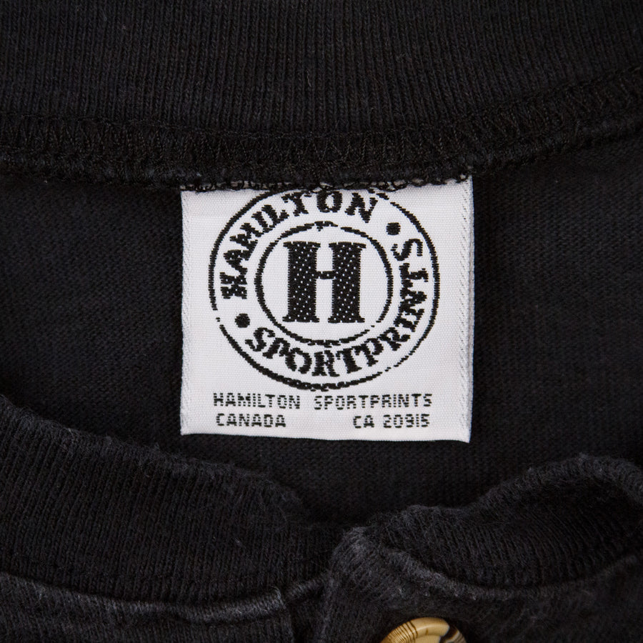 Harley Davidson Vintage Long Sleeve Henley T-Shirt - Sarnia Harley Ontario - Black
