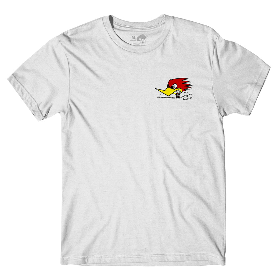 Mr. Horsepower Traditional Design T-Shirt - White