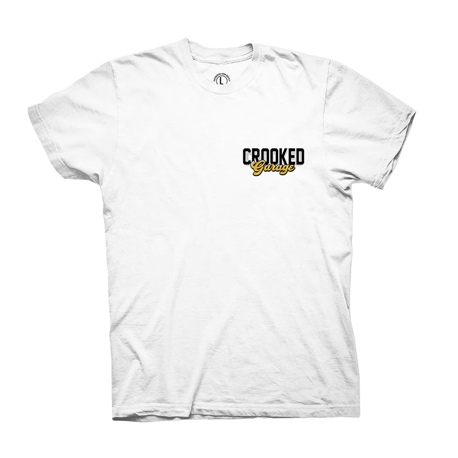 Crooked Clubhouse Eagle Race Tee - White