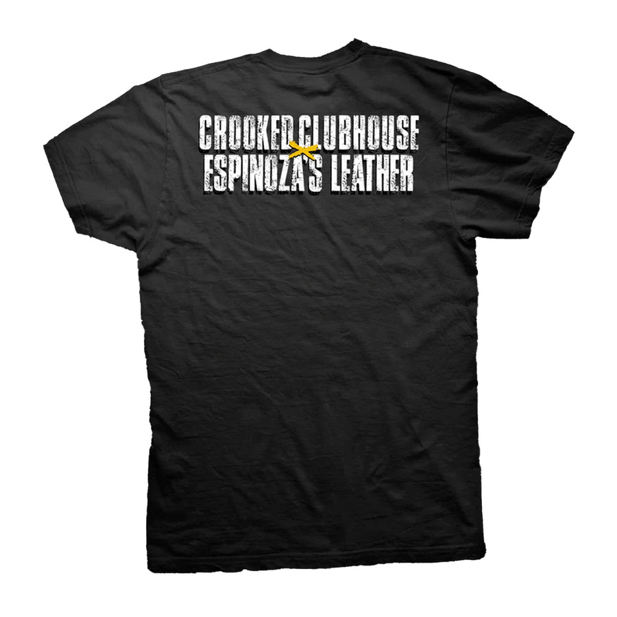 Crooked Clubhouse Leather Face Tee - Black