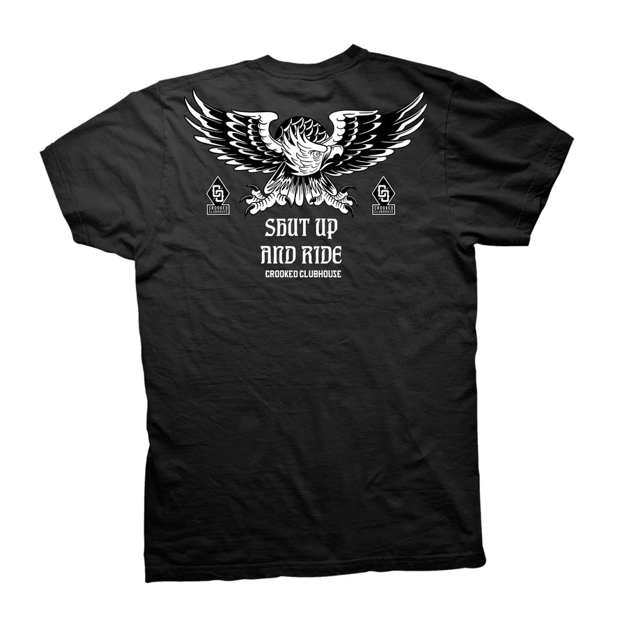 Crooked Clubhouse Shut Up & Ride 3 Tee - Black