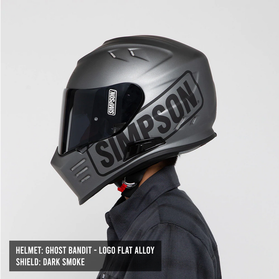 Limited Edition Simpson Ghost Bandit Logo Helmet - Flat Alloy