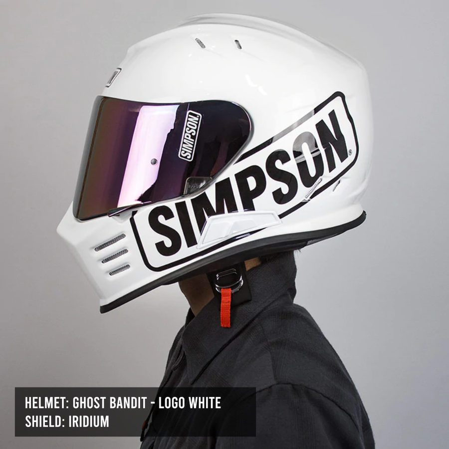 Limited Edition Simpson Ghost Bandit Logo Helmet - White