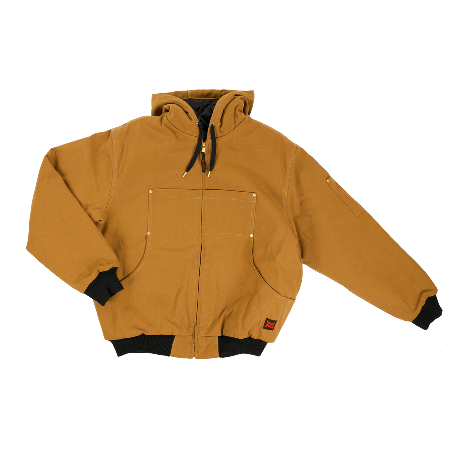 Hooded Moto Jacket - Brown