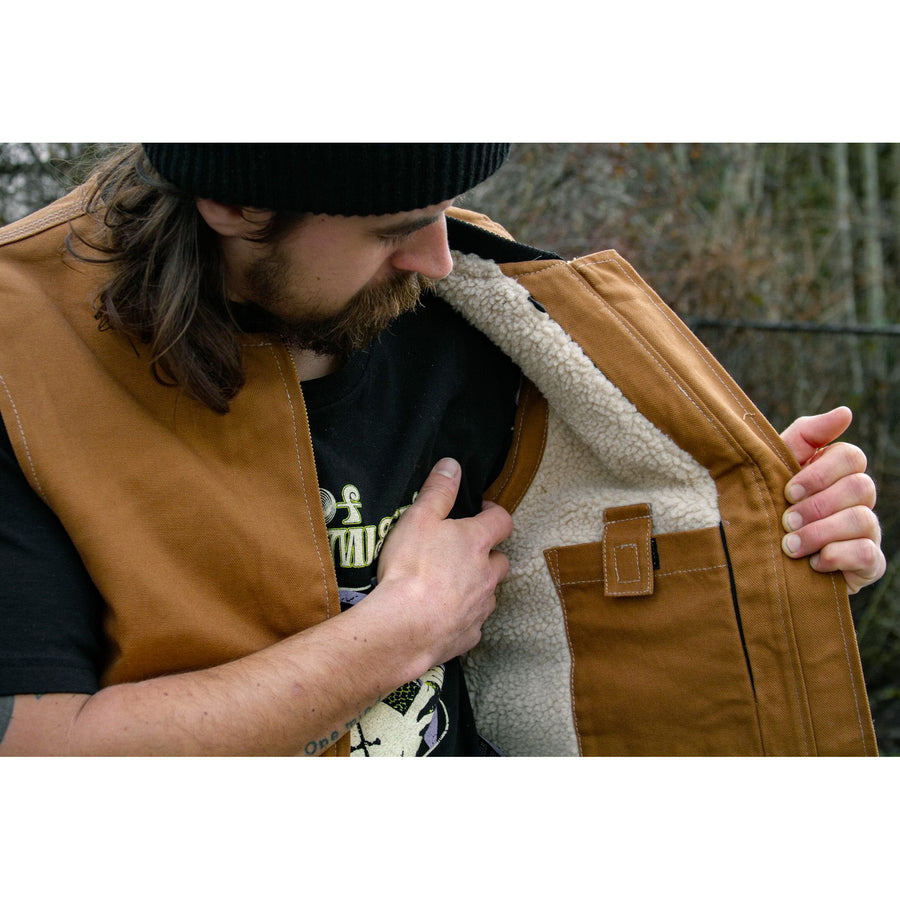 Duck Sherpa Lined Vest - Brown – Gastown Supply Co.