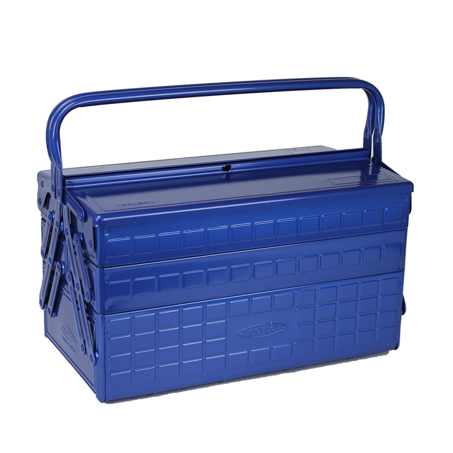 TOYO STEEL MEDIUM ULTIMATE MOTO TOOLBOX WITH 3 CANTILEVER TRAYS - BLUE