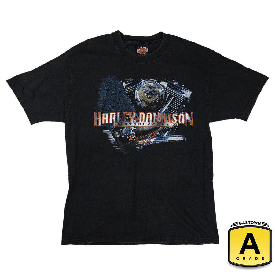 Harley Davidson Vintage T-Shirt - Dreamcatcher Cherokee Harley Iowa - Black