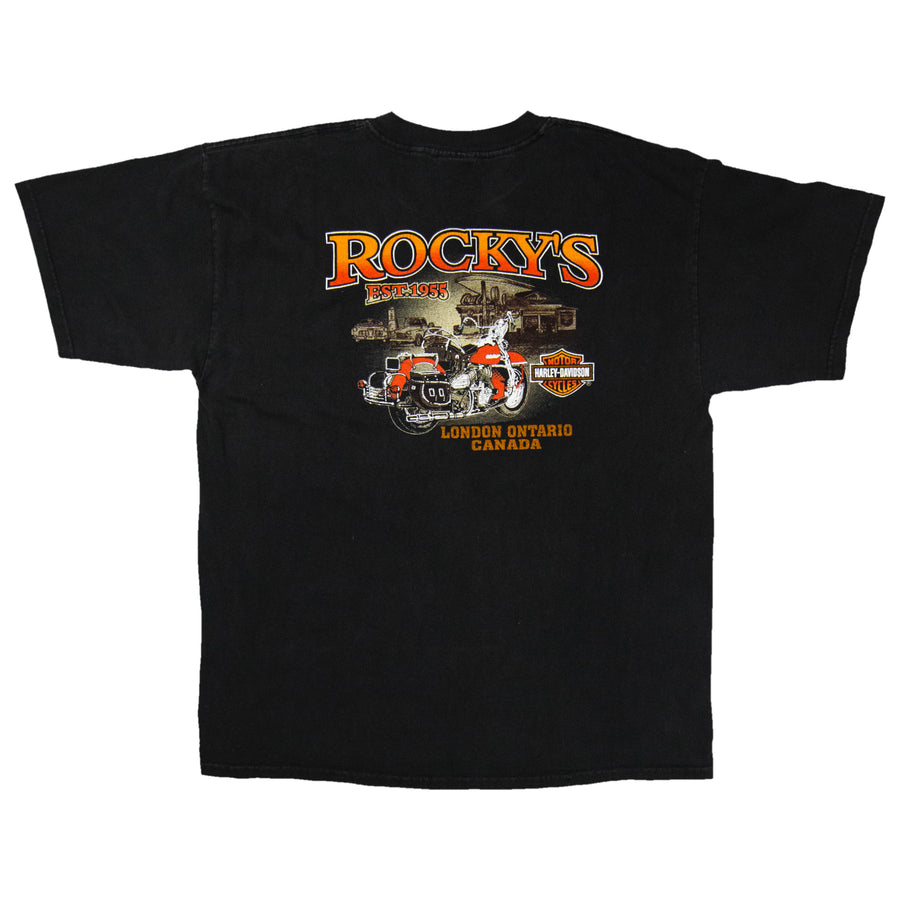 Harley Davidson Vintage T-Shirt - Rocky's Harley London Ontario - Black