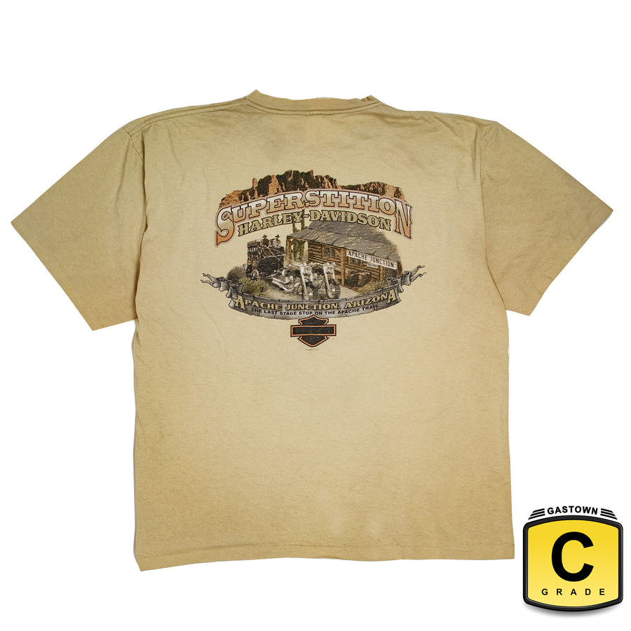 Harley Davidson Vintage T-Shirt - Superstition Harley Apache Junction - Beige