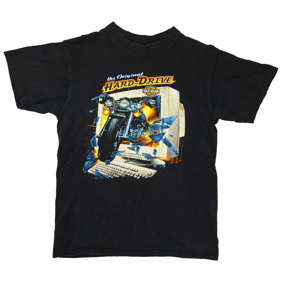 Harley Davidson Vintage T-Shirt - The Original Hard Drive Bob McKay's Harley Shallow Lake Ontario - Black