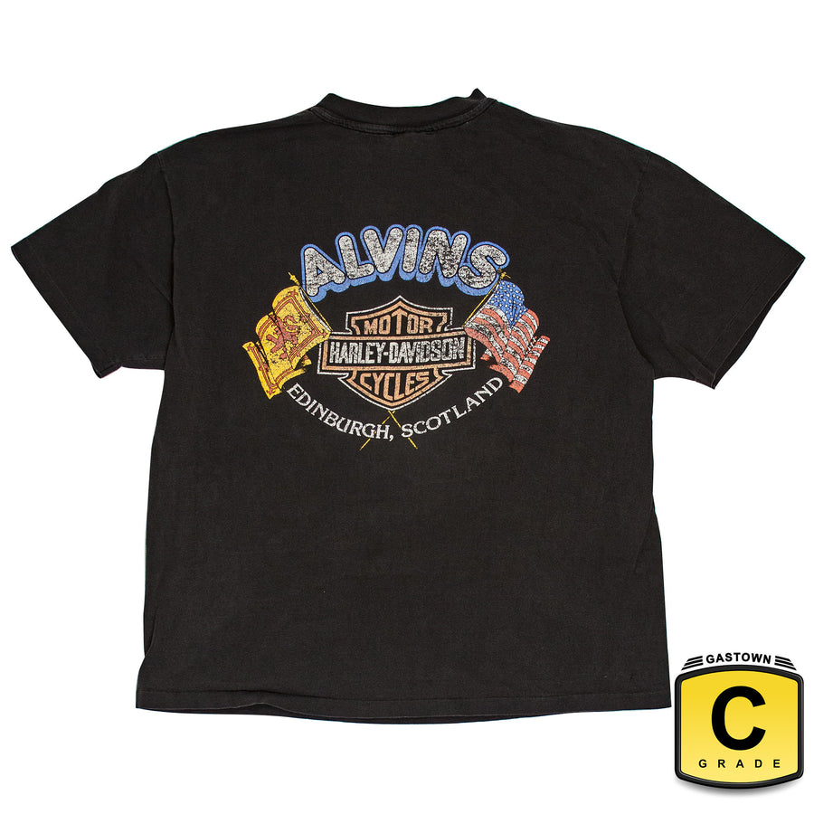 Harley Davidson Vintage T-Shirt - Alvins Harley Edinburgh - Black