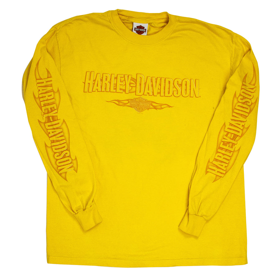 Harley Davidson Vintage Long Sleeve T-Shirt - Patriot Harley Fairfax - Yellow