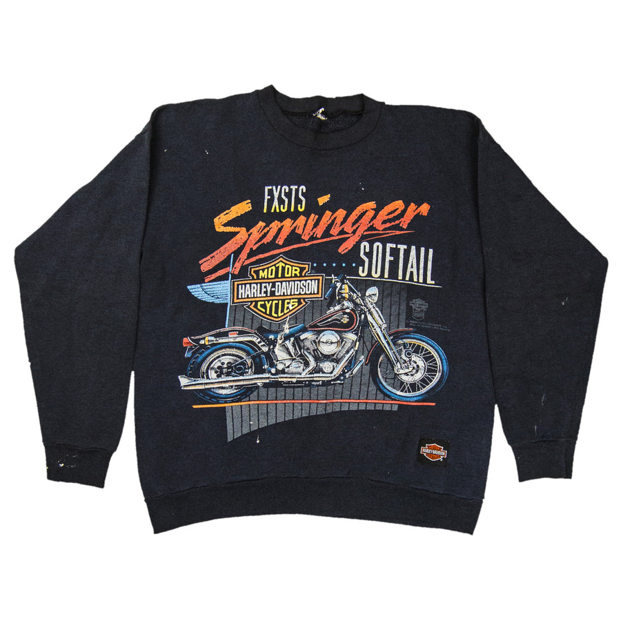 Harley Davidson Vintage Sweatshirt - FXSTS Springer Softail Harley - Black