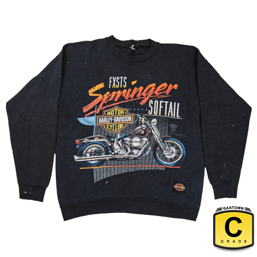 Harley Davidson Vintage Sweatshirt - FXSTS Springer Softail Harley - Black