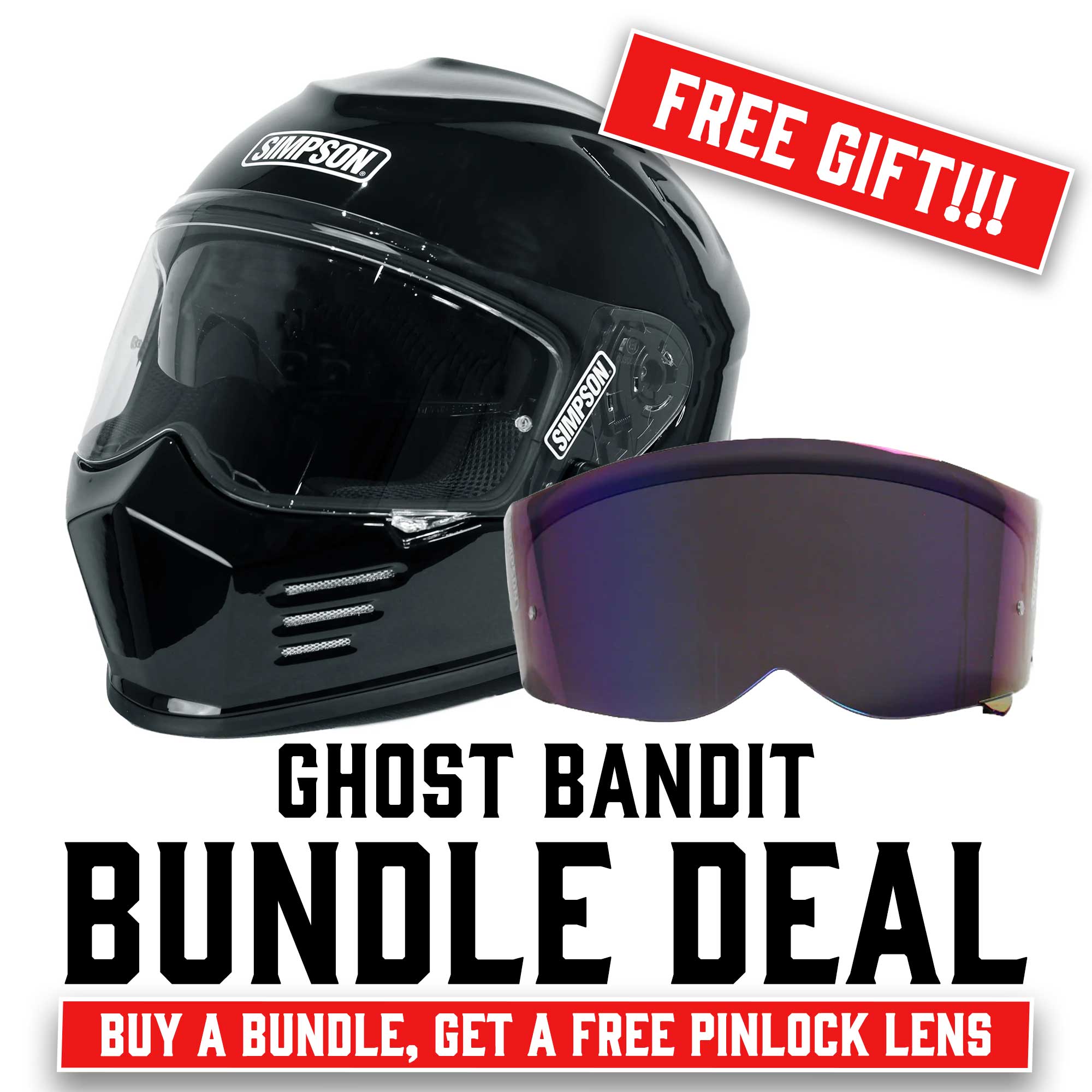 Simpson Ghost Bandit Helmet - Gloss Black – Gastown Supply Co.
