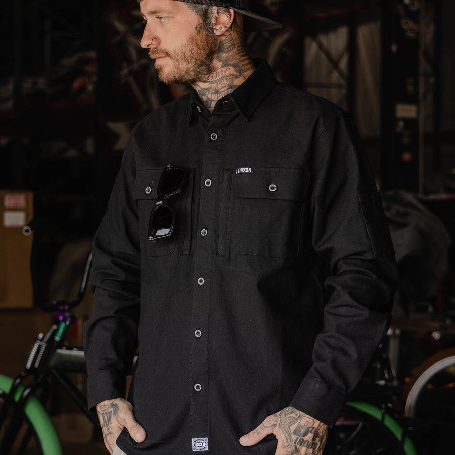 DIXXON - WORK SHIRT LONG SLEEVE BLACK - MENS