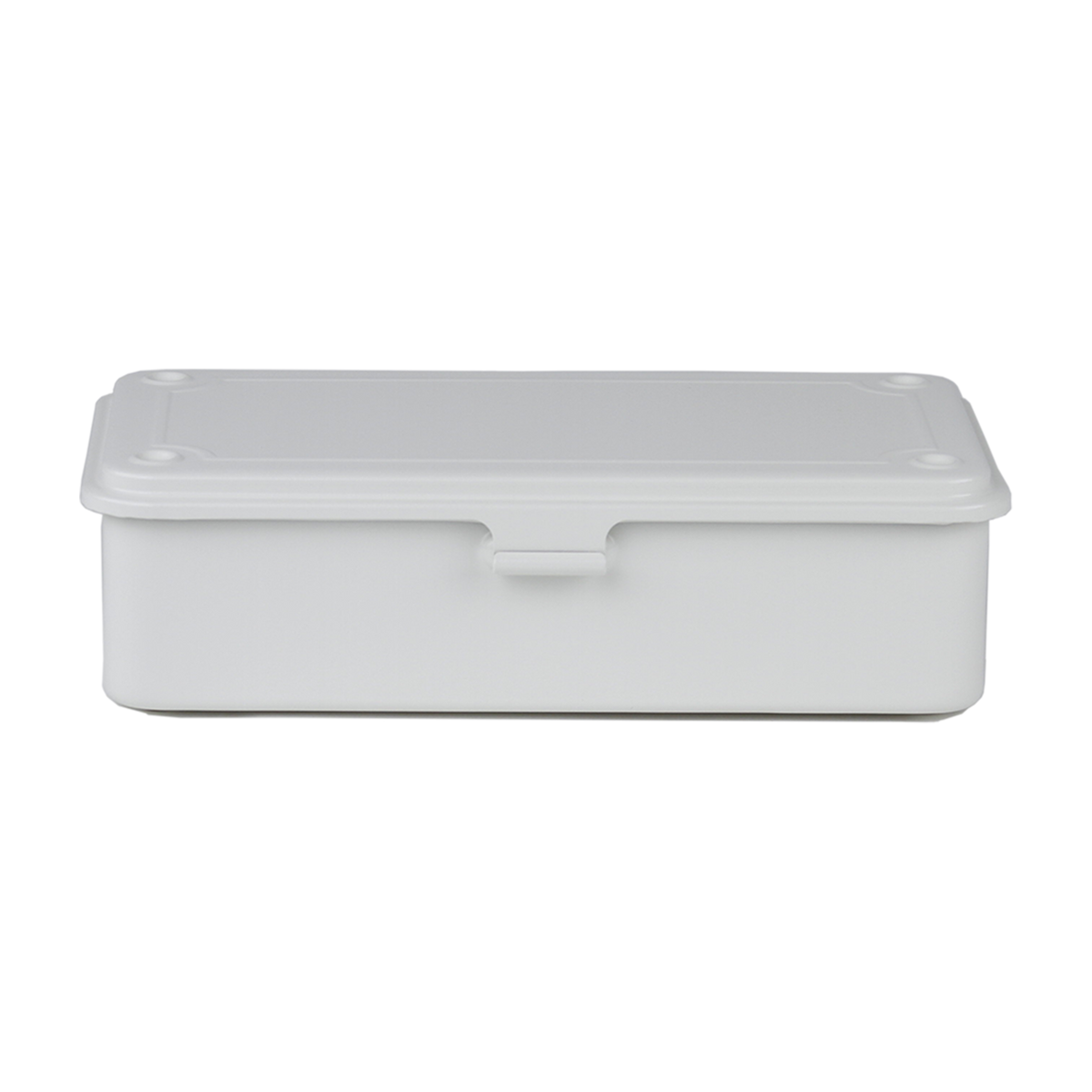 Toyo Steel T-190 White. Sleek matte white steel box with seamless construction, perfect for organizing and stacking. Durable and practical. 0.4kg.