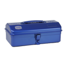 Toyo Steel Camber Top Y-280 Blue. Durable blue steel container with a sleek camber-top cover and a round handle for easy carrying. 1.1kg.