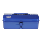 Toyo Steel Camber Top Y-280 Blue. Glossy blue steel container with a camber-top cover and round handle, designed for durable and functional use. 1.1kg.