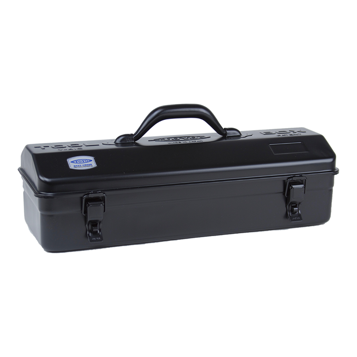 Toyo Steel Y-410 Camber Top Black. Durable black steel container featuring a camber-top cover and practical round handle for stylish storage. 1.5kg.